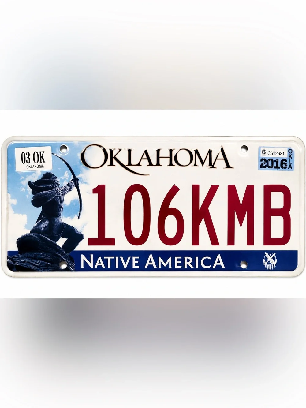 Oklahoma Native America License Plate